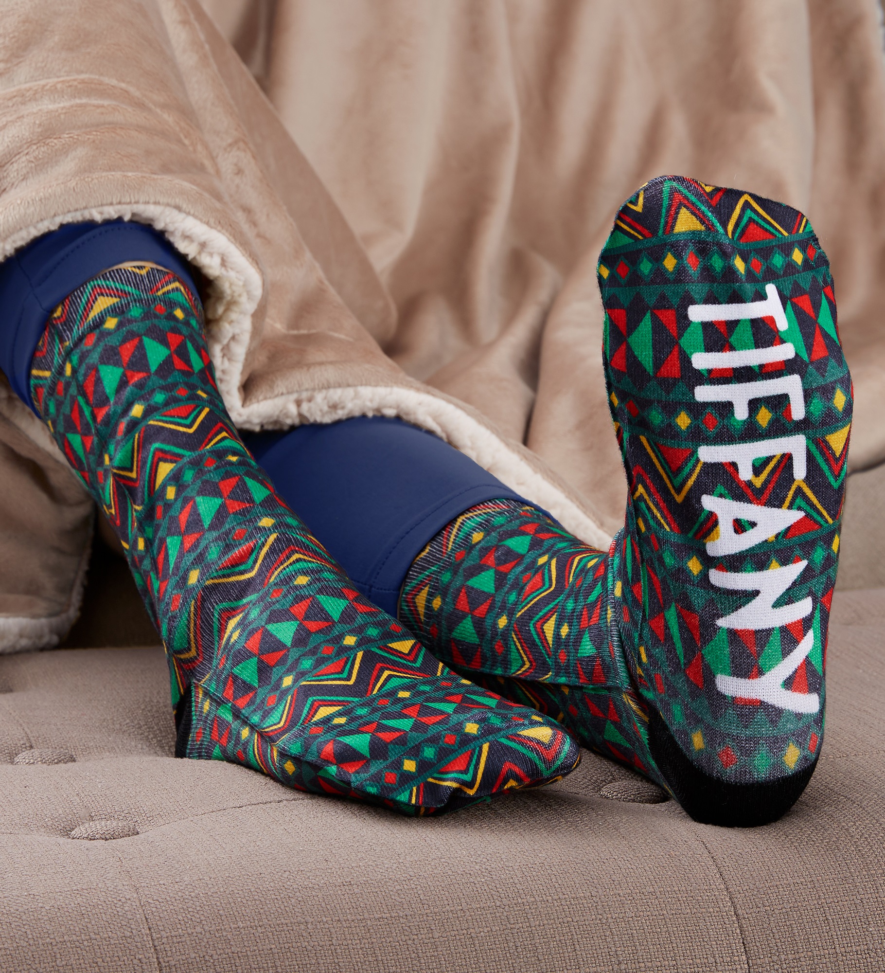 Kwanzaa Personalized Adult Socks
